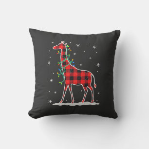 Buffalo Plaid Familie Matching Giraffe Kerstmis Py Kussen