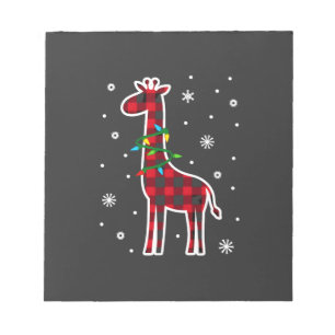 Buffalo Plaid Familie Matching Giraffe Kerstmis Py Notitieblok