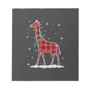 Buffalo Plaid Familie Matching Giraffe Kerstmis Py Notitieblok