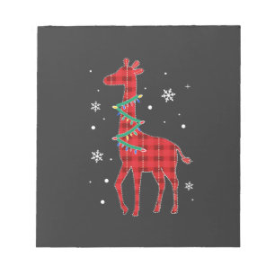Buffalo Plaid Familie Matching Giraffe Kerstmis Py Notitieblok
