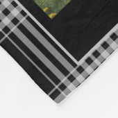 Buffalo plaid familiefoto collage monogram naam fleece deken (Hoek)