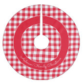 Buffalo Plaid familienaam Rustic Christmas Red Kerstboom Rok (Voorkant)