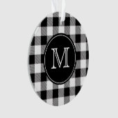 Buffalo Plaid Farmhouse noir et blanc Monogramme (devant)