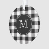 Buffalo Plaid Farmhouse noir et blanc Monogramme (devant)