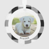 Buffalo Plaid First Christmas Photo ornament (dos)