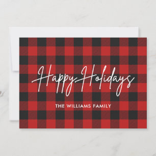 Buffalo Plaid Foto Kerstkaarten Feestdagenkaart