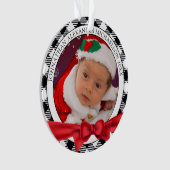 Buffalo Plaid Foto Kerstmis Ornament (voorkant)