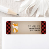 Buffalo Plaid Fox Baby shower Etiket (Insitu)