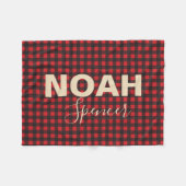 Buffalo plaid gepersonaliseerde deken (Voorkant (Horizontaal))