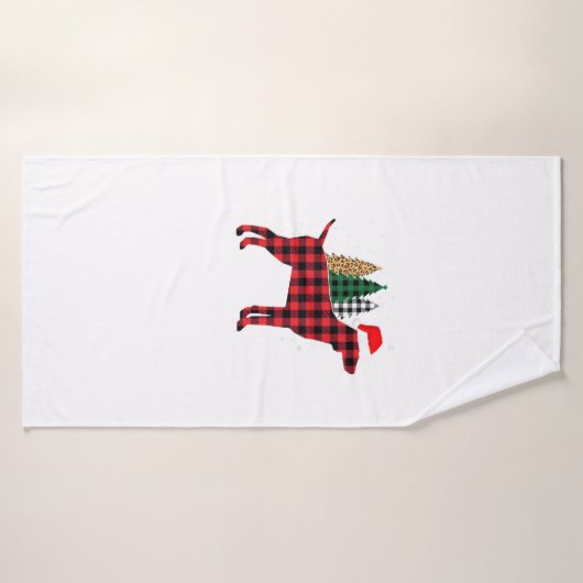 Buffalo Plaid German Pointer Dointer Tree Christma (Serviette de bain)