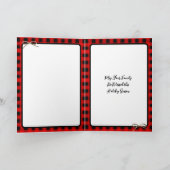 Buffalo Plaid, Gingham en Luipaardprint Kerst Kaart (Binnen)