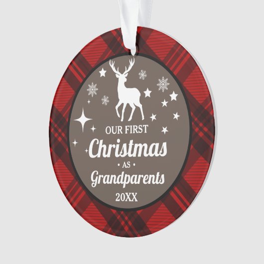 Buffalo Plaid Grand-parents First Christmas (devant)