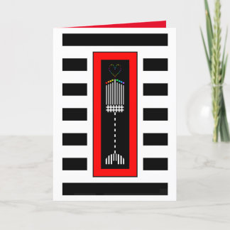 Buffalo Plaid Hanukkah Menorah Kaart