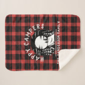 Buffalo Plaid Happy Campers Nom de famille Camping (Devant (Horizontal))