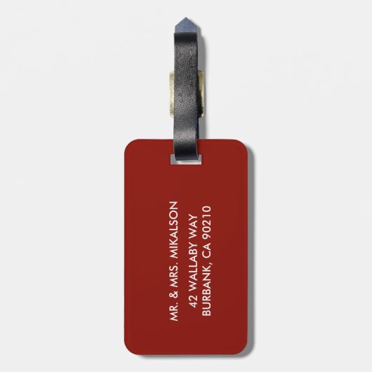 BUFFALO PLAID HERT MONOGRAM BAGAGELABEL (Achterkant verticaal)