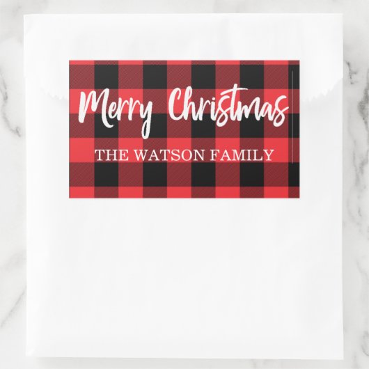 Buffalo Plaid Holiday Sticker (Tas)
