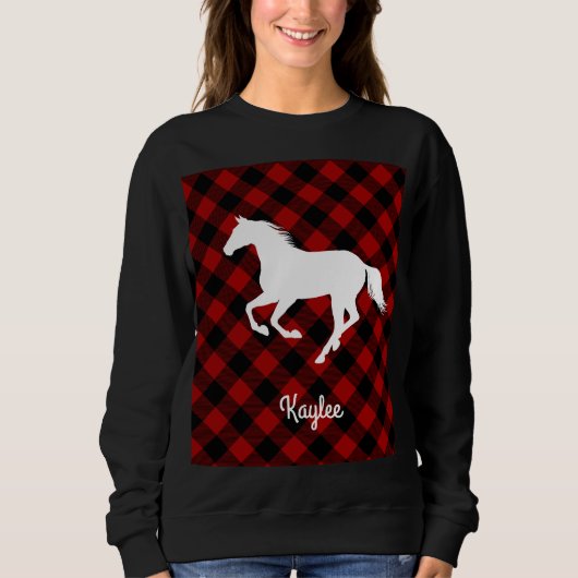 Buffalo Plaid Horse Lover (niet zo) Lelijke trui (Voorkant)