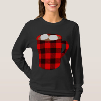 Buffalo Plaid Hot Cacao Cup met Marshmallow Chris T-shirt