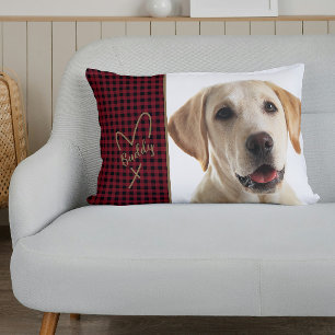 Buffalo Plaid Huisdier foto Accent Kussen