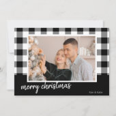 Buffalo Plaid Joyeux Noël Photo Carte de Noël (Devant)