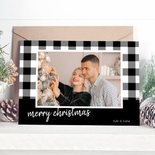 Buffalo Plaid Joyeux Noël Photo Carte de Noël