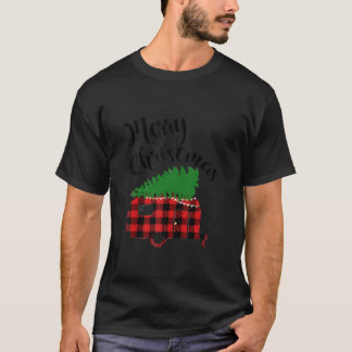 Buffalo plaid kamp trailer vrolijke kerst met xm t-shirt