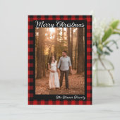 Buffalo Plaid Kerst Kaart (Staand voorkant)