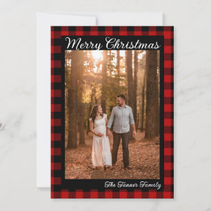 Buffalo Plaid Kerst Kaart
