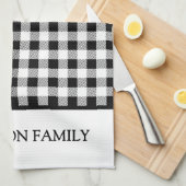 Buffalo Plaid Kerst Zwart Wit Theedoek (Quarter Fold)