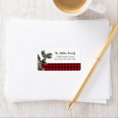 Buffalo plaid-kerstfeestadres etiket (Insitu)