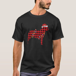 Buffalo Plaid Kerstman Australian Cattle Dog Kerst T-shirt