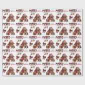 Buffalo Plaid Labradoodle Hond Kerstmis Cadeaupapier (Vlak)