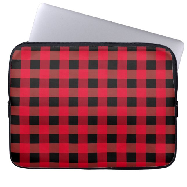 Buffalo plaid laptop sleeve (Voorkant)