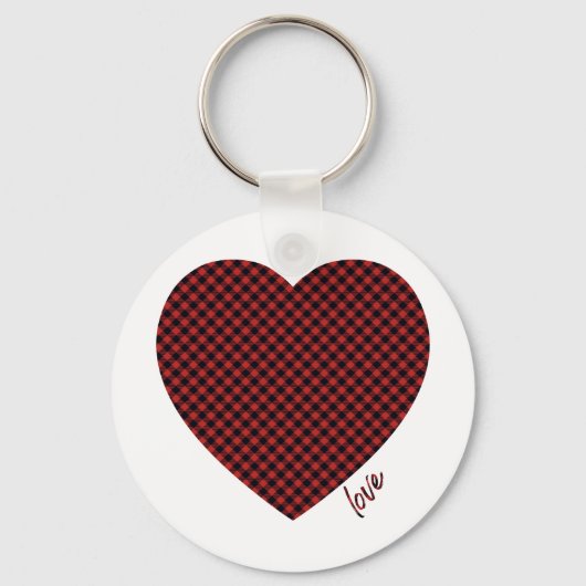 Buffalo plaid love sleutelhanger (Voorkant)