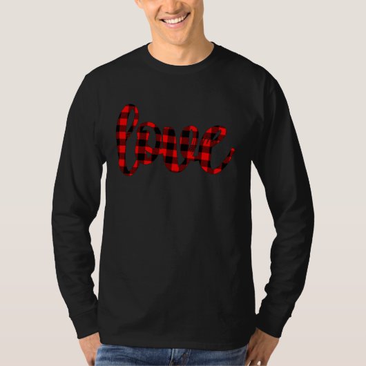 Buffalo Plaid Love T-shirt (Voorkant)