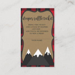 Buffalo Plaid Lumberjack Baby shower Luier Raffle Informatiekaartje