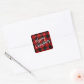 Buffalo Plaid Merry Christmas Candle Label (Envelop)