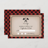 Buffalo Plaid Monogramme Ax RSVP (Devant / Derrière)
