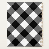 Buffalo Plaid Monogramme Nom du script Noir Blanc (Dos)