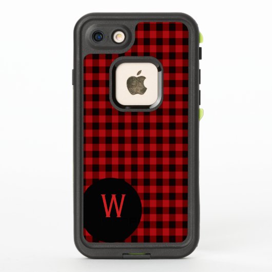 Buffalo Plaid Monogrammed LifeProof iPhone 7 Coque (Dos)