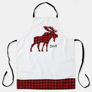 Buffalo Plaid Moose gepersonaliseerd Schort