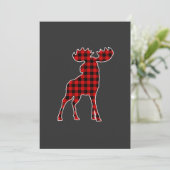 Buffalo Plaid Moose kerstcadeau Kaart (Staand voorkant)
