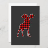 Buffalo Plaid Moose kerstcadeau Kaart (Voorkant / Achterkant)
