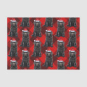 Buffalo Plaid Newfoundland Hond Kerstvakantie Tissuepapier (Voorkant)