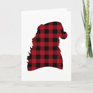 Buffalo Plaid Père Noël Silhouette Carte de Noël