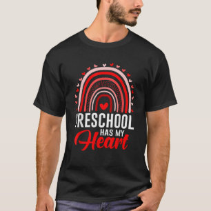Buffalo Plaid Preschool heeft mijn hart leraar sch T-shirt