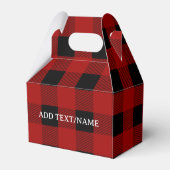 Buffalo Plaid Print in zwart en rood Custom Bedankdoosjes (Achterkant)