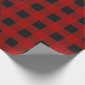 Buffalo Plaid Print in zwart en rood Custom Cadeaupapier (Hoek)
