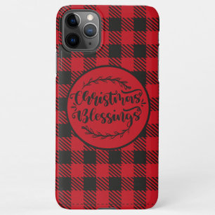 BUFFALO PLAID RED EN ZWARTE CHRISTMAS GREETING iPhone 11Pro MAX HOESJE