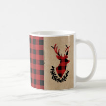 Buffalo Plaid Red Rustic Stag